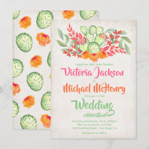 Invitations de cactus Mariages mexicains