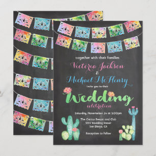 Invitations de cactus Mariages mexicains en aquare