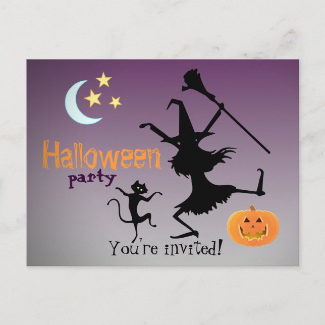 Invitations de carte postale de la fête d'Hallowee (Devant)
