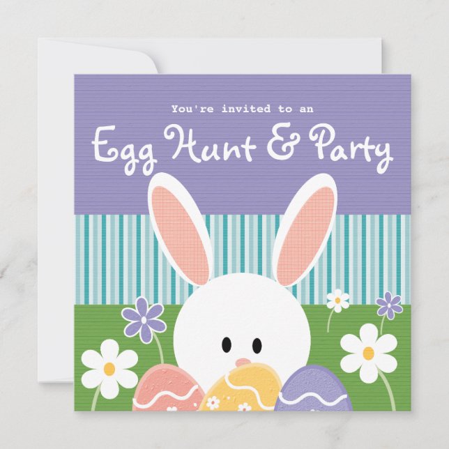 Invitations de chasse à oeuf de pâques (Devant)