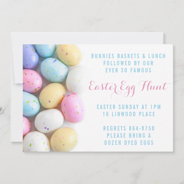 Invitations de chasse aux oeufs de Pâques (Devant)