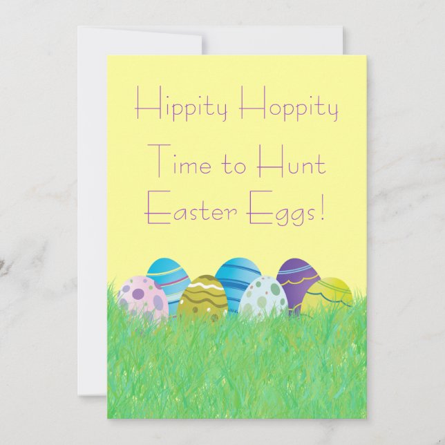 Invitations de chasse aux oeufs de Pâques (Devant)