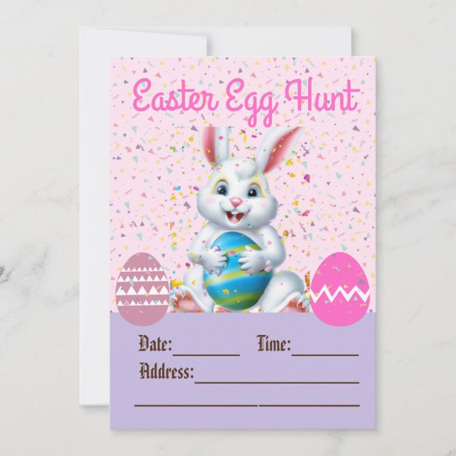 Invitations de chasse aux oeufs de Pâques (Devant)