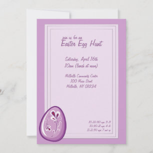 Invitations de chasse aux oeufs de Pâques violet