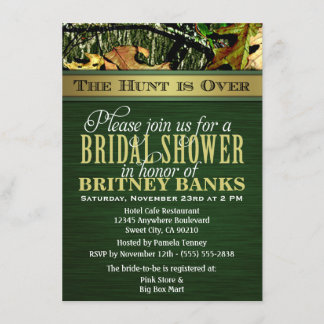 Invitations de chasse vertes de Fête de la mariée
