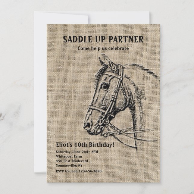 Invitations de chevaux rustiques (Devant)