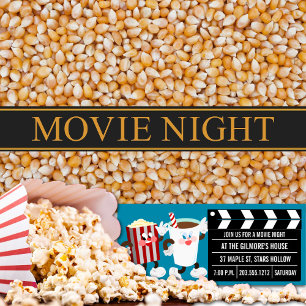 Invitations de cinéma nocturne (Turquoise)