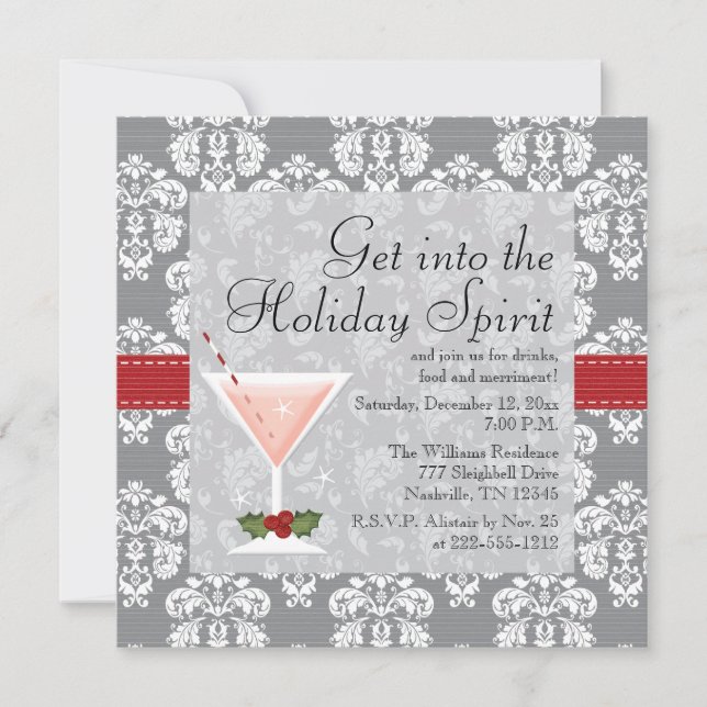 Invitations de cocktail de vacances de Noël (Devant)