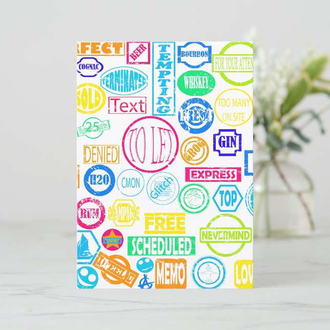 Invitations de collection de timbres de grunge (Créateur téléchargé)