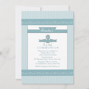 Invitations de communion bleue