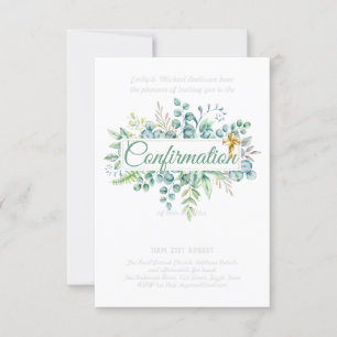 Invitations de confirmation Eucalyptus Greenery Bu