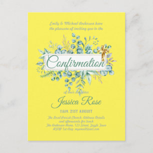 Invitations de confirmation Eucalyptus Greenery Bu