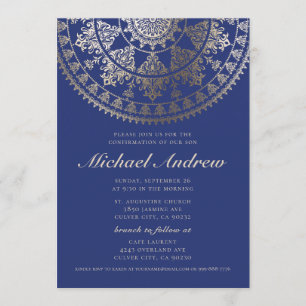 Invitations de confirmation   Mandala Gold Foil