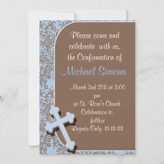 Invitations de confirmation pour des garçons (Devant)