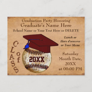 Invitations de Cool à des diplômes de baseball per