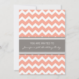 Invitations de Coral Chevron à la fête du 35e anni
