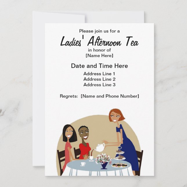 Invitations de coutume de thé d'après-midi des (Devant)