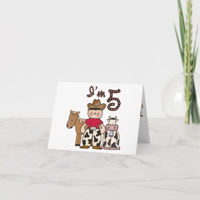 Invitations de Cowboy 5e anniversaire (Devant)