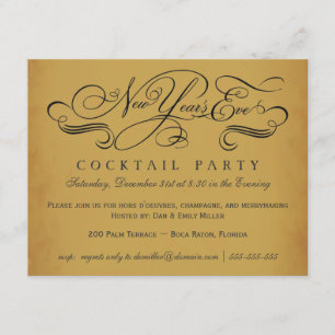 Invitations de cru de cocktail de réveillon de la