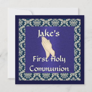 INVITATIONS DE DAMASK Bleu et beige de la Sainte C