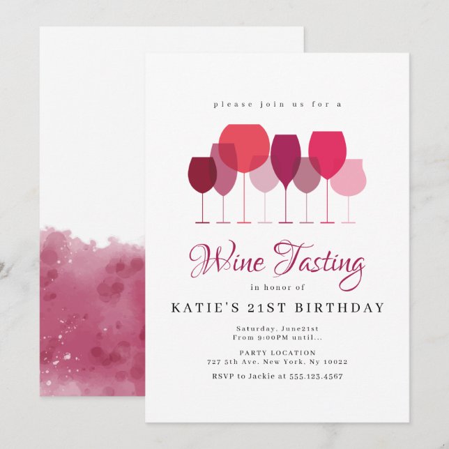 Invitations de dégustation de vin (Devant / Derrière)