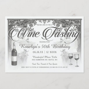 Invitations de dégustation de vin Vintage