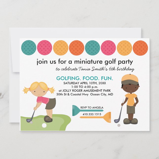 Invitations de demande spéciale mini-golf (Devant)