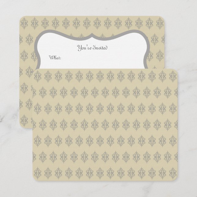 Invitations de dentelle de crème antique (Devant / Derrière)