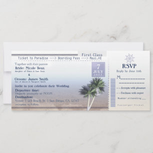 Invitations de destination Mariage Paradise