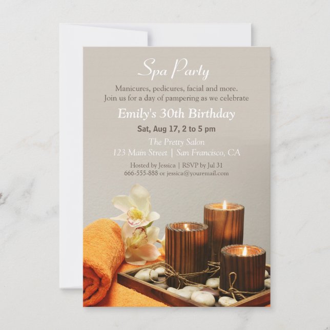 Invitations de détente de fête d'anniversaire de (Devant)