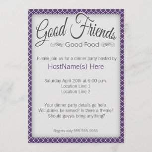 Invitations de dîner dans le pourpre