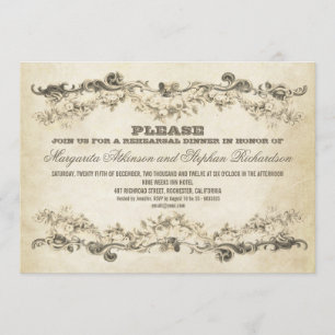 invitations de dîner de répétition âgées par cru