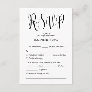 Invitations de dîner Mariage moderne RSVP Carte jo