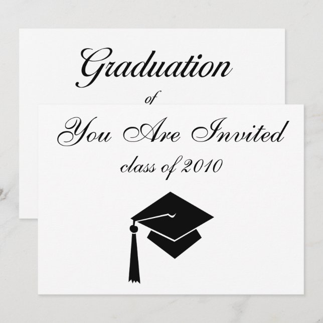 Invitations de diplômes avec date personnalisée (Devant / Derrière)