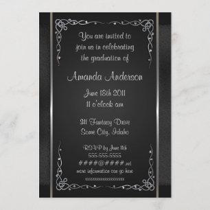 Invitations de diplômes de Black and Silver Premiu