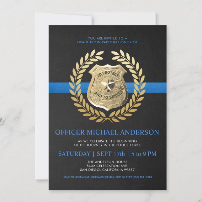 Invitations de diplômés de la police | Insigne de  (Devant)