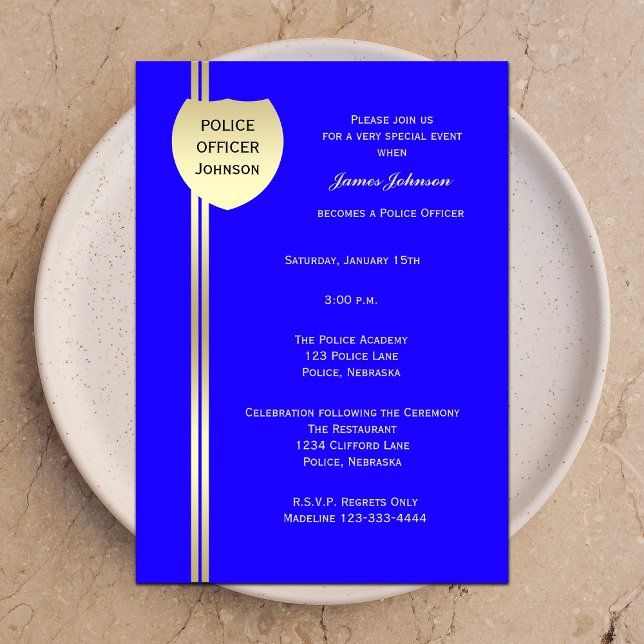 Invitations de diplômés de la police Insigne de po (Créateur téléchargé)