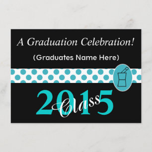 Invitations de diplômés de pharmacie Turquoise et 