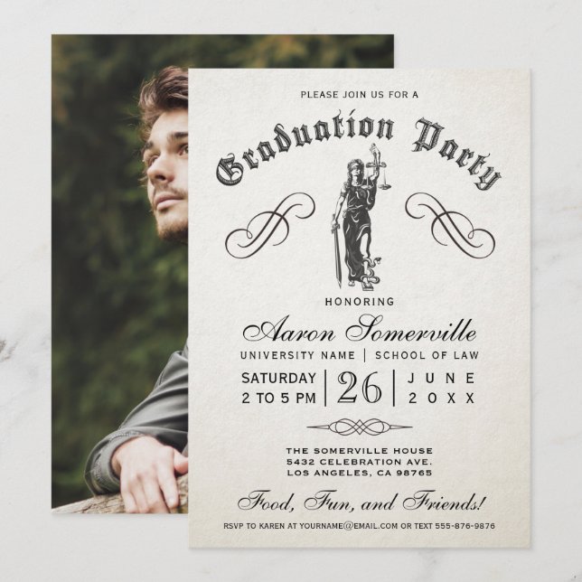 Invitations de diplômés des facultés de droit (Devant / Derrière)