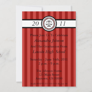 Invitations de diplômes d'une école de droit Strip