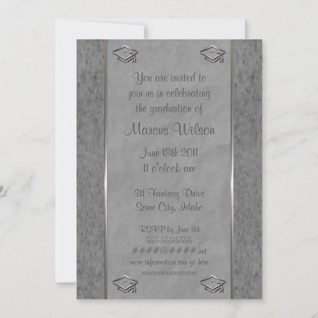 Invitations de diplômes personnalisables organisée (Dos)