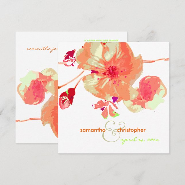 Invitations de Dogwood/Pink/pêche/mariage (Devant / Derrière)