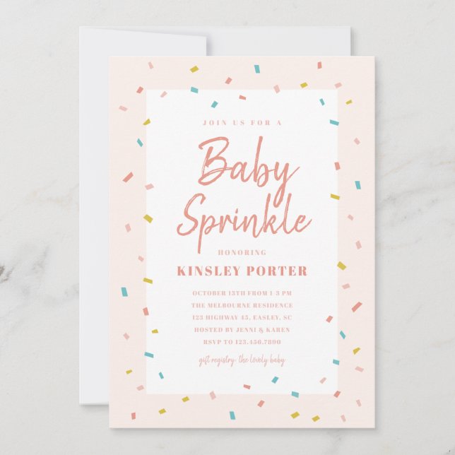 Invitations de douche à jets pour bébé (Devant)