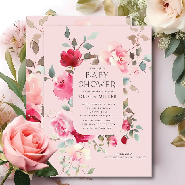 Invitations de douche Bébé en Fleur de Bruit (Créateur téléchargé)