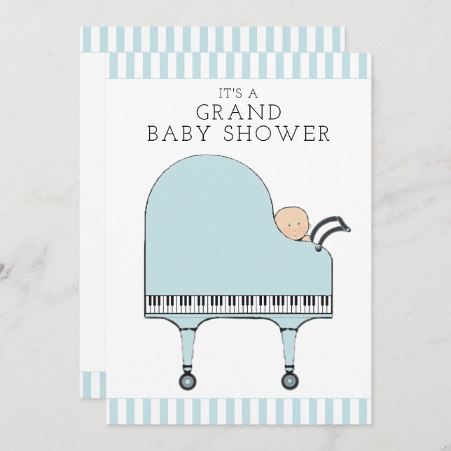 Invitations de douche bébé garçon (Devant / Derrière)