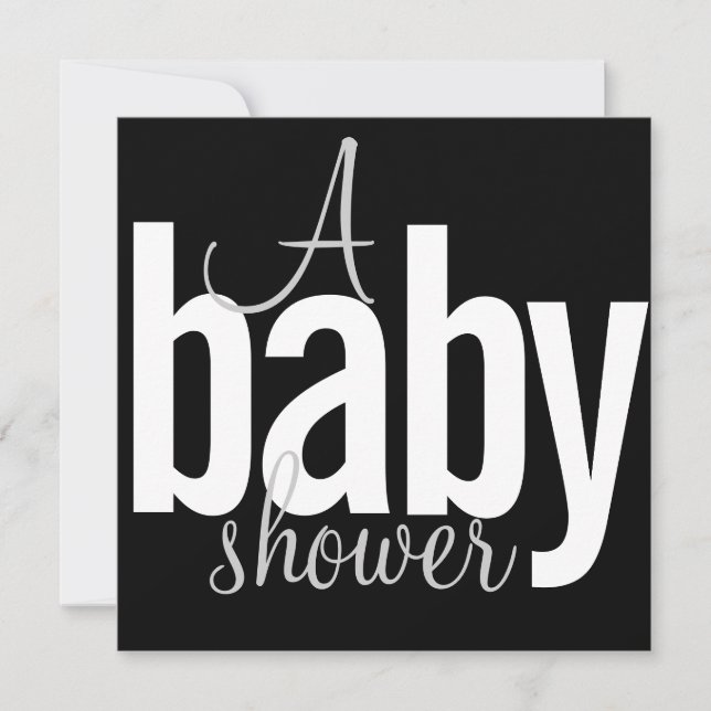 Invitations de douche bébé moderne (Devant)