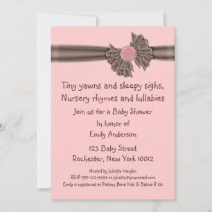 Invitations De Douche Bébé Rose Et Brown