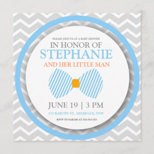 Invitations de douche de bébé de cravate d'arc