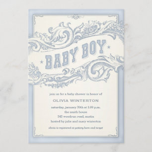 Invitations de douche de cowboy de bébé