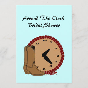 Invitations De Douche De L'Horloge À L'Occident